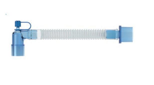 Трубка з'єднувальна гладкостовбурна 15 мм (mm), кутовий з'єднувач,порт Луер-лок, зі з'єднувачами 22 мм (mm) F і 15 мм (mm) F/ 22 мм (mm) М (Виробник: FLEXICARE)